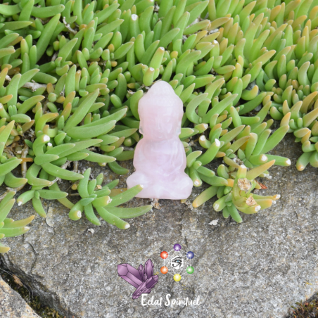 Bouddha en pierre naturelle de quartz rose livraison rapide