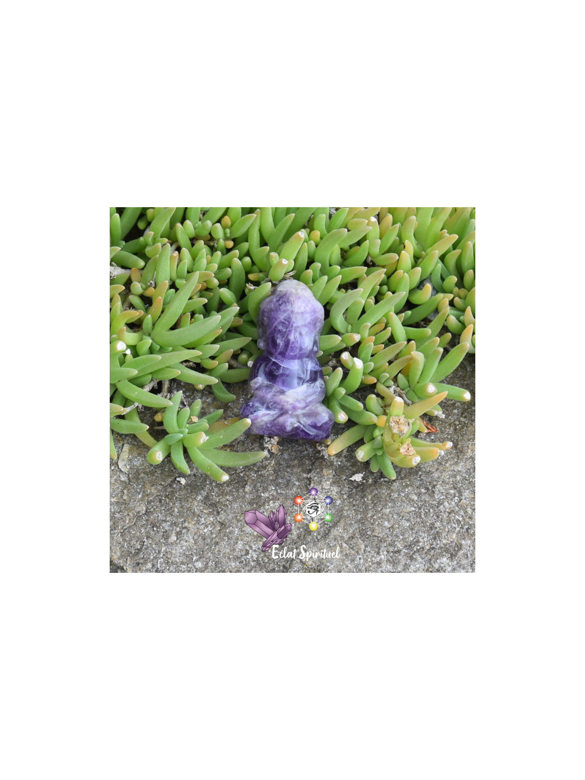 Bouddha en pierre naturelle d'améthyste en livraison rapide