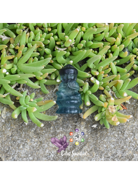 Bouddha en pierre de fluorine verte livraison rapide