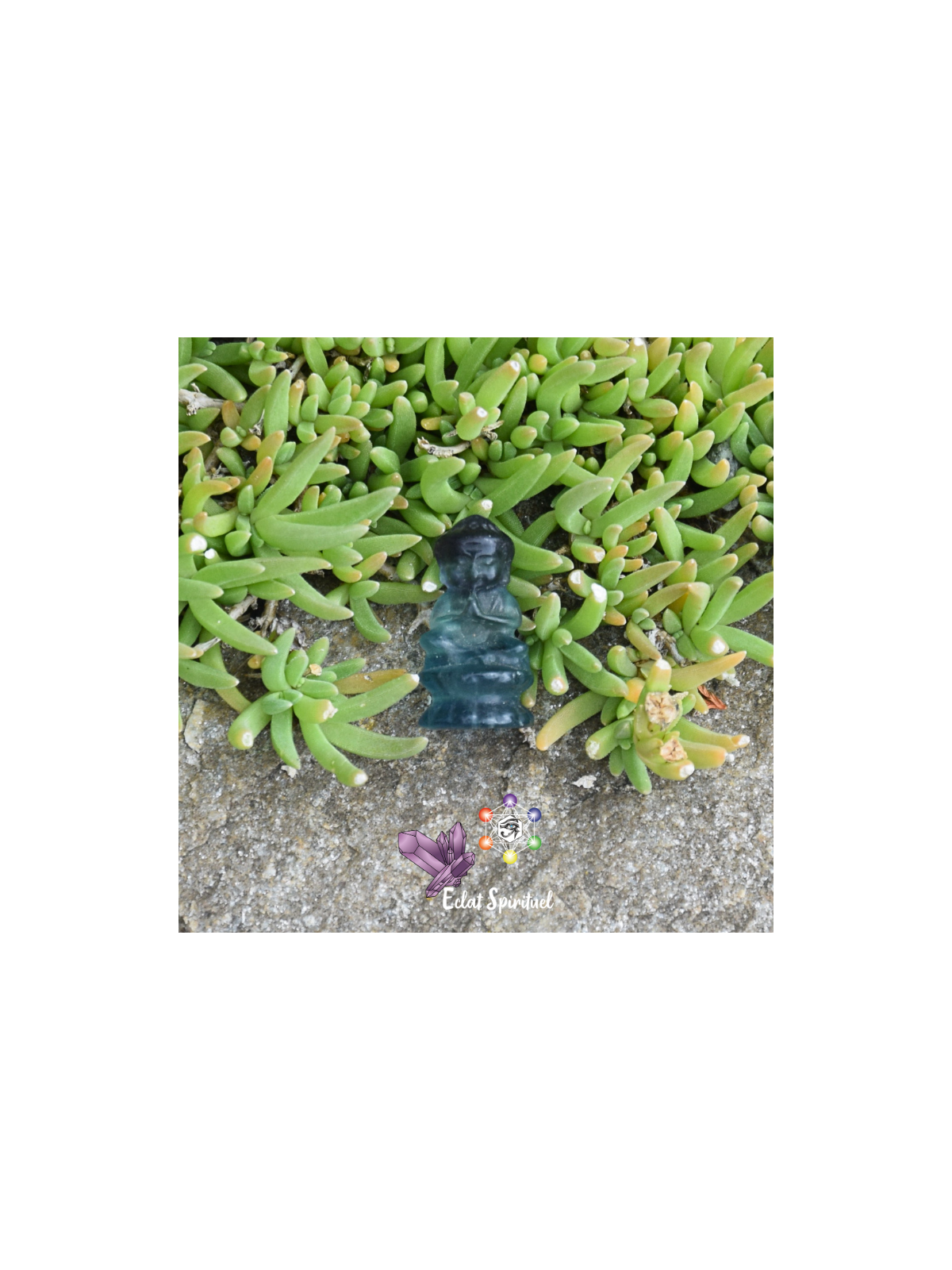 Bouddha en pierre de fluorine verte livraison rapide