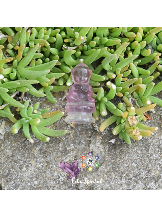 Bouddha en pierre de fluorine rose livraison rapide