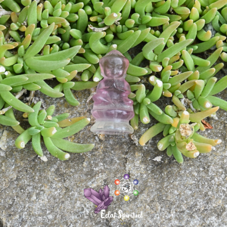 Bouddha en pierre de fluorine rose livraison rapide