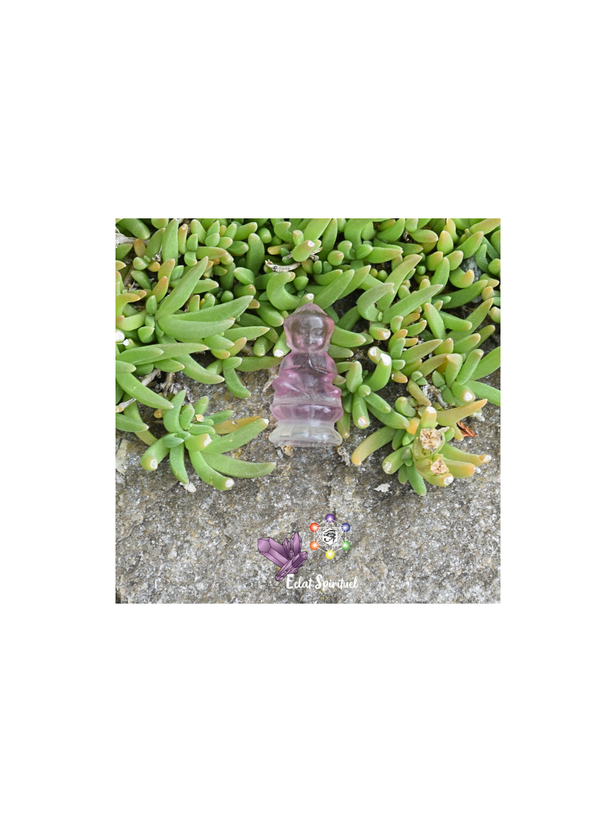 Bouddha en pierre de fluorine rose livraison rapide