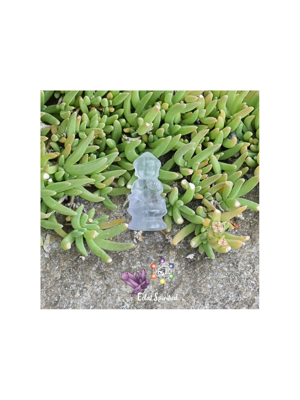 Bouddha en pierre de fluorine bleu livraison rapide