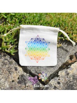 Pochette coton avec tétraèdre 64 étoiles