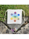 Pochette Cube de Métatron et 7 Chakras en Coton