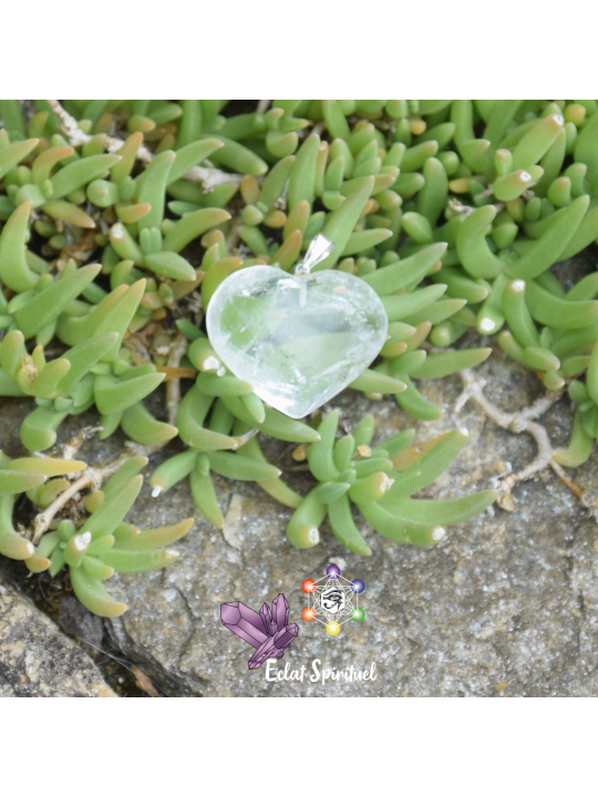 Pendentif en cœur de Cristal de Roche