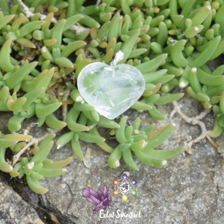 Pendentif en cœur de Cristal de Roche