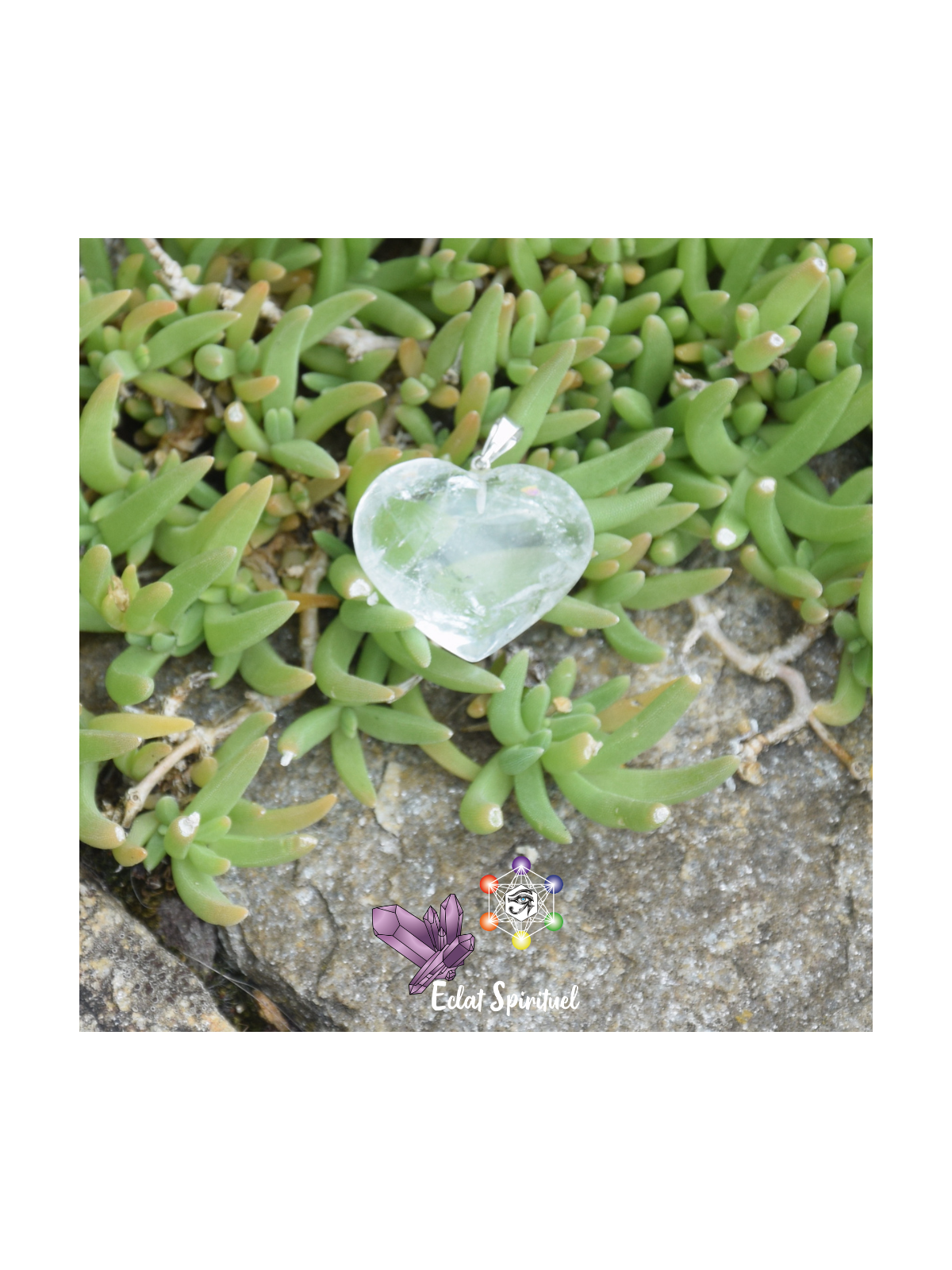 Pendentif en cœur de Cristal de Roche