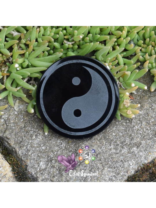 Plaque Yin Yang en Obsidienne noire