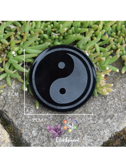 Plaque Yin Yang en Obsidienne noire