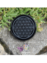 Plaque Fleur de Vie en Obsidienne noire 7 cm