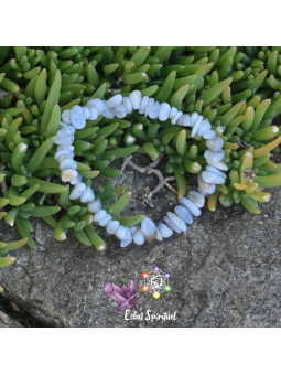 Calcédoine Bleue en Bracelet Baroque