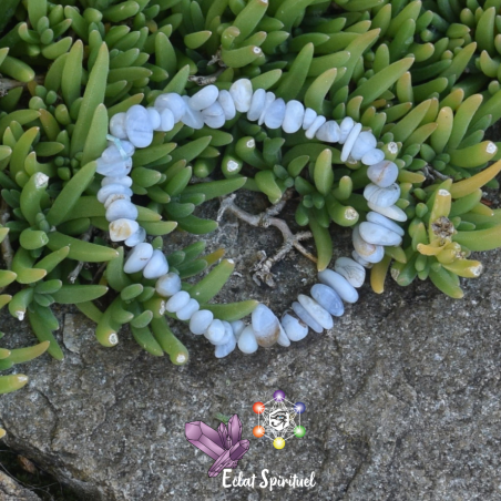 Calcédoine Bleue en Bracelet Baroque