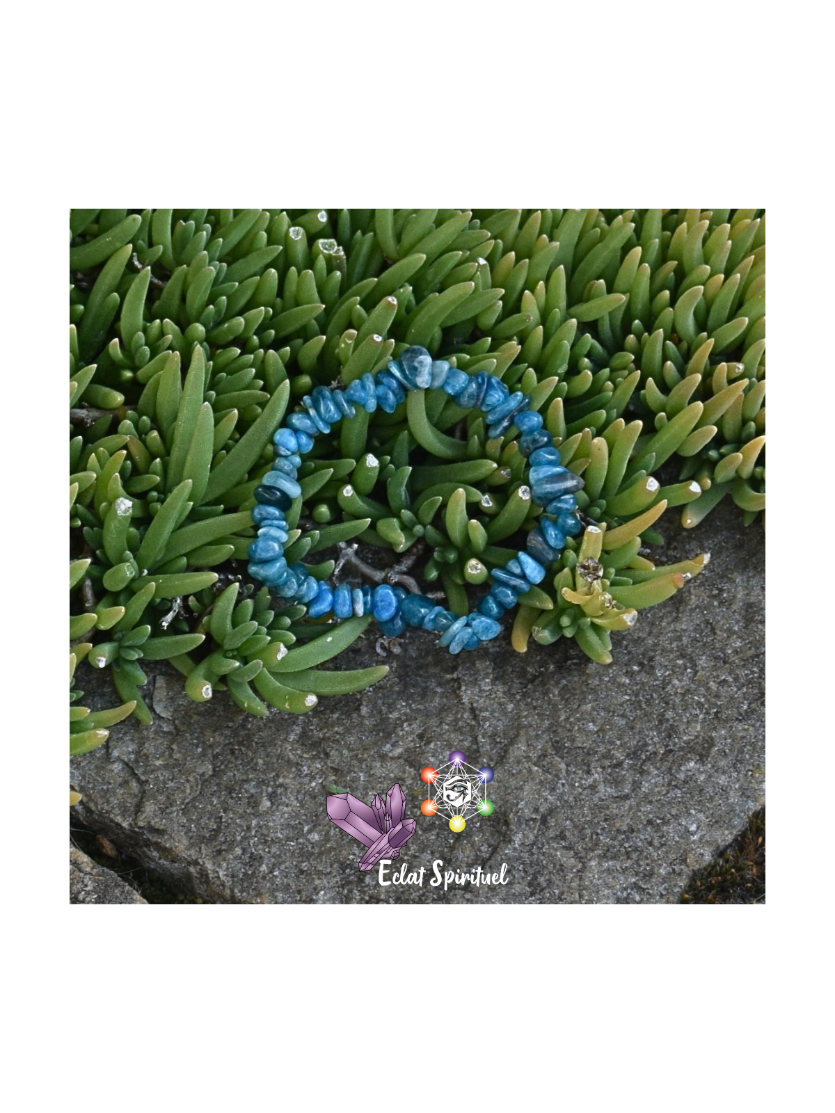 Apatite bleu en bracelet baroque